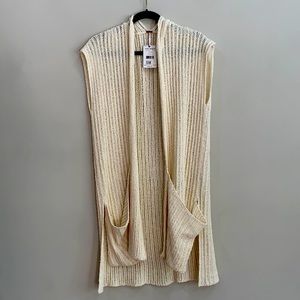 NWT Free People ivory sweater duster S